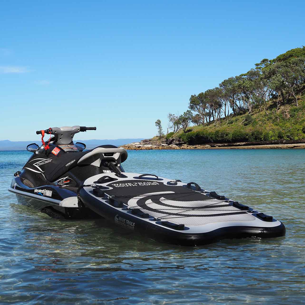 Jet Ski with Jet Ski Sled on Water